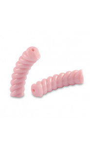 Acrylic Tube Twisted bead 33x8mm Light rose